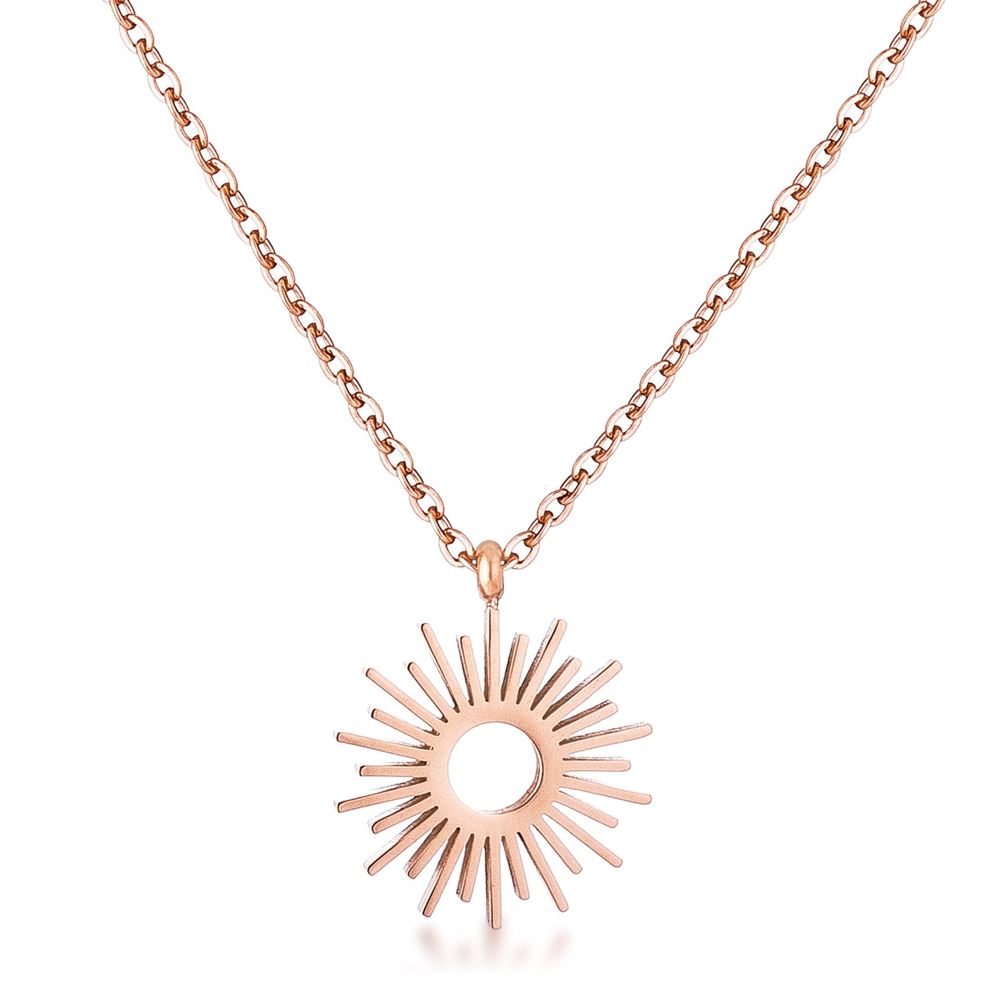 Refined Obsession Modern Edit Rose Goldtone Sunburst Necklace - Friggin Jewelry Fashion