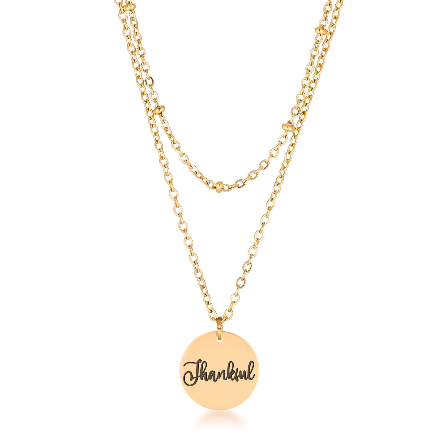 Tempting Edge Couture Line Delicate 18k Gold Plated Thankful Necklace - Friggin Jewelry Fashion