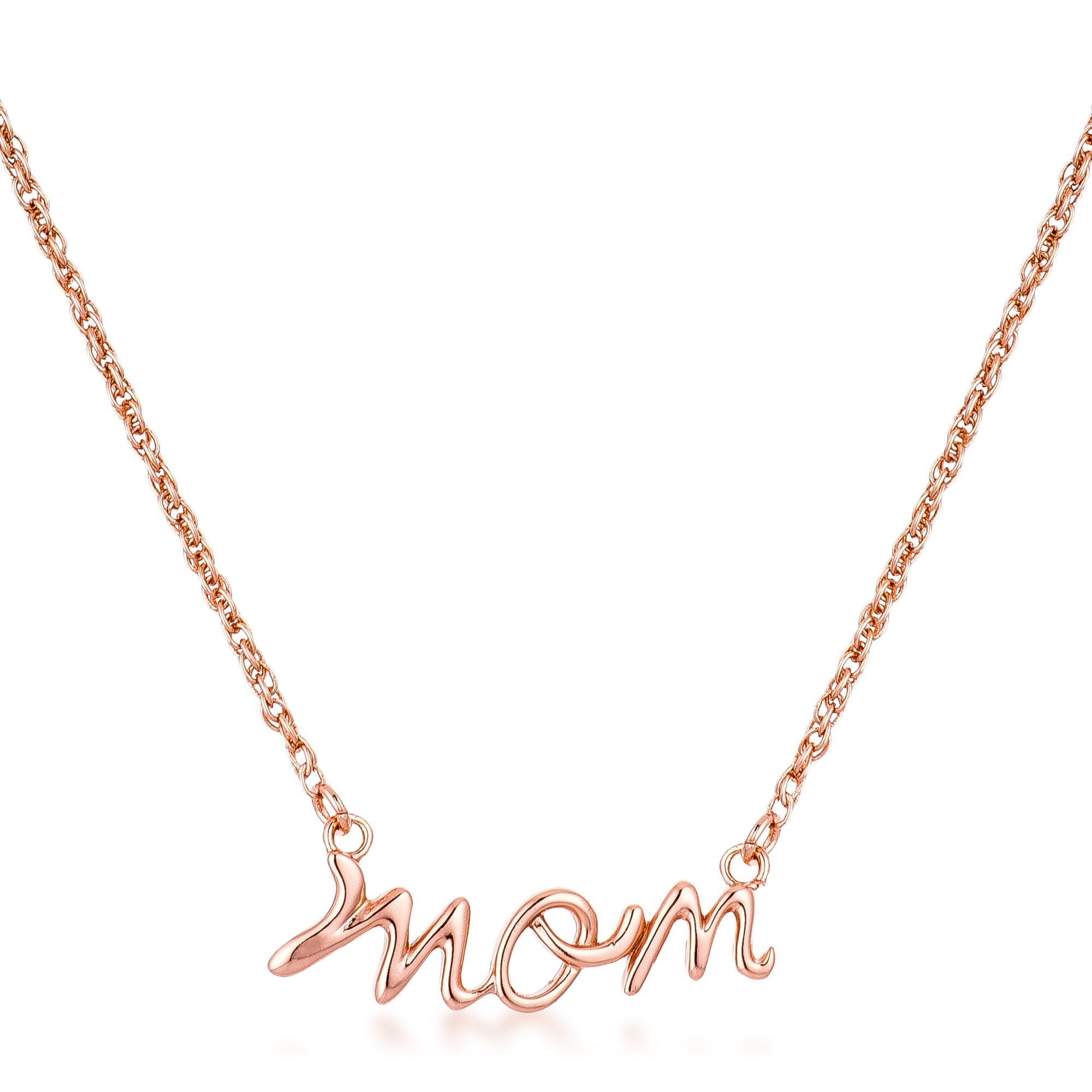 Gallery Form Heritage Edit 18k Rose Gold Plated Mom Script Necklace - Friggin Jewelry Fashion