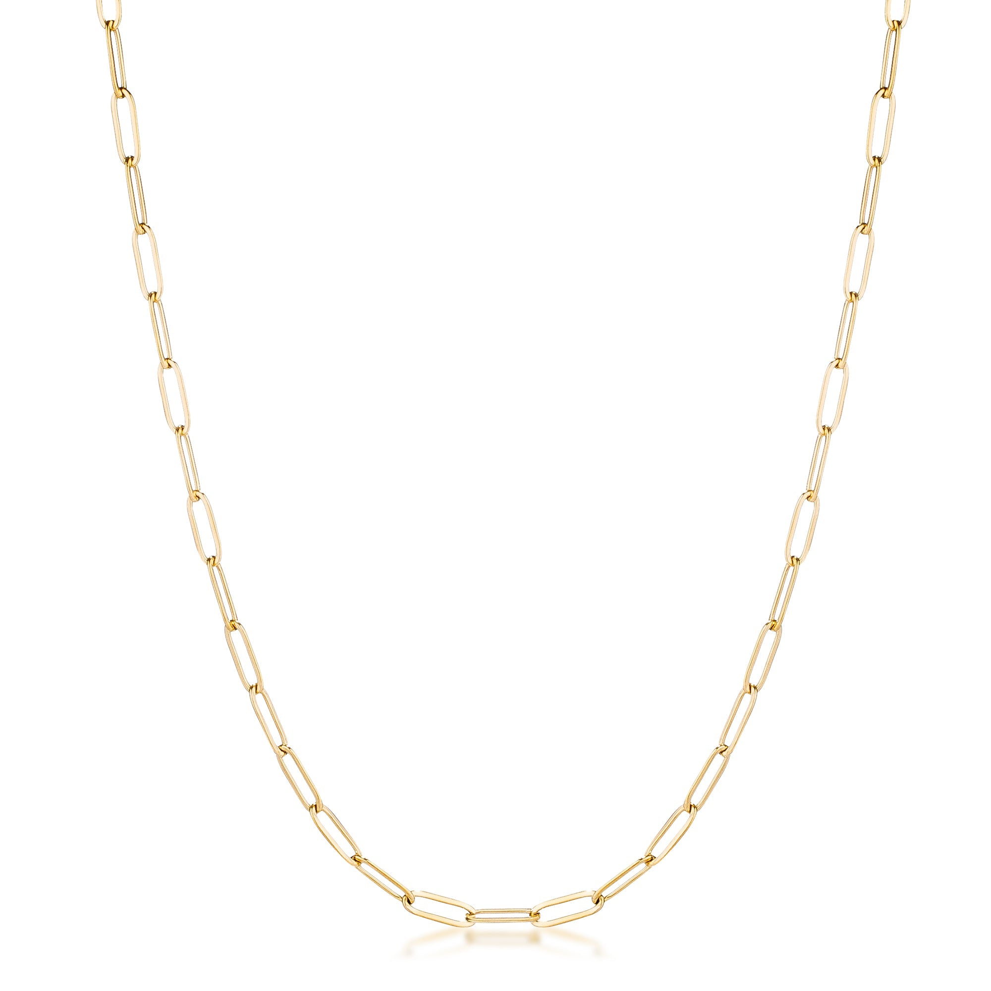Essential Spark Refined Edit 16 Gold Plated Linked Petite Paperclip Chain Necklace - Friggin Jewelry Fashion