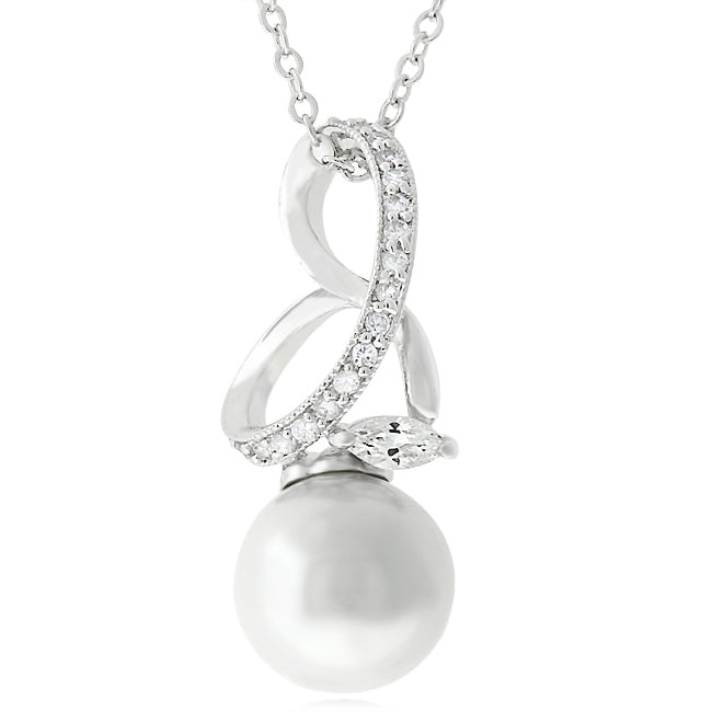 Faceted Whisper Couture Line Royalty Pearl Pendant - Friggin Jewelry Fashion