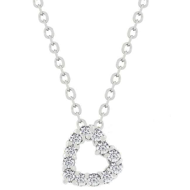 Golden Icon Signature Line Cubic Zirconia Heart Silhouette Pendant - Friggin Jewelry Fashion