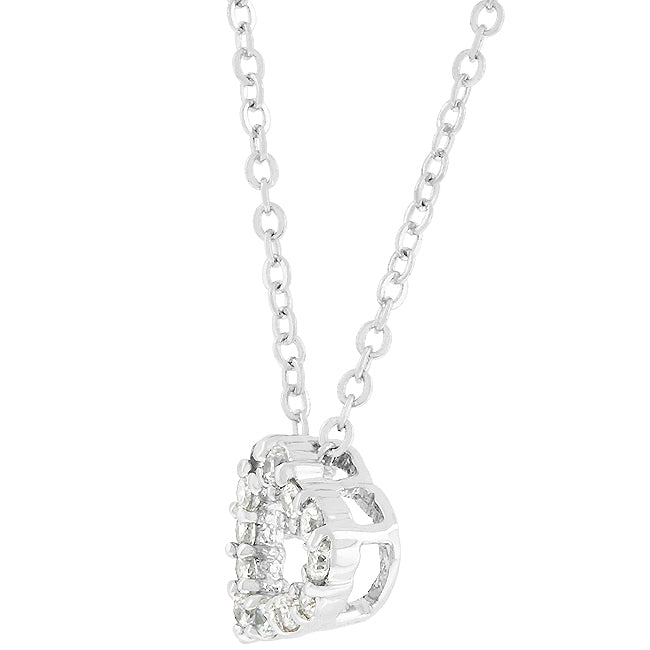 Golden Icon Signature Line Cubic Zirconia Heart Silhouette Pendant - Friggin Jewelry Fashion