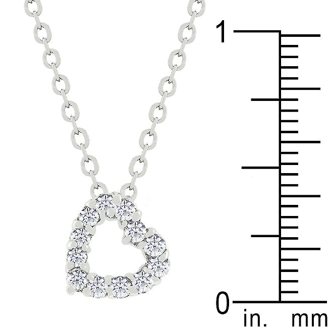 Golden Icon Signature Line Cubic Zirconia Heart Silhouette Pendant - Friggin Jewelry Fashion