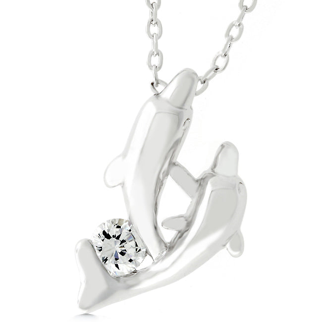Starborn Spark Contemporary Icon Dual Dolphin Pendant - Friggin Jewelry Fashion