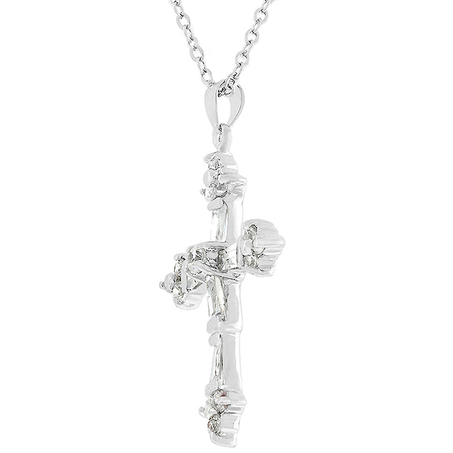Irreverent Edge Cheeky Edit Brilliant Cubic Zirconia Cross Pendant - Friggin Jewelry Fashion
