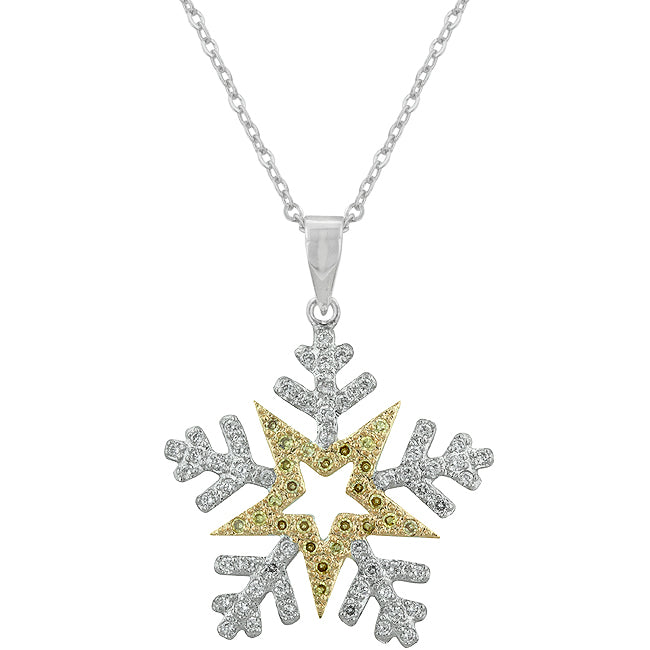 Twilight Drama Icon Series Two-tone Finished Snowflake Pendant - Friggin Jewelry Fashion