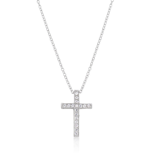 Bright Edge Studio Icon Cubic Zirconia Bling Cross Pendant - Friggin Jewelry Fashion