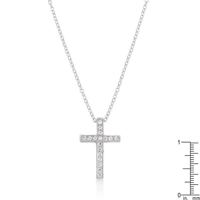 Bright Edge Studio Icon Cubic Zirconia Bling Cross Pendant - Friggin Jewelry Fashion