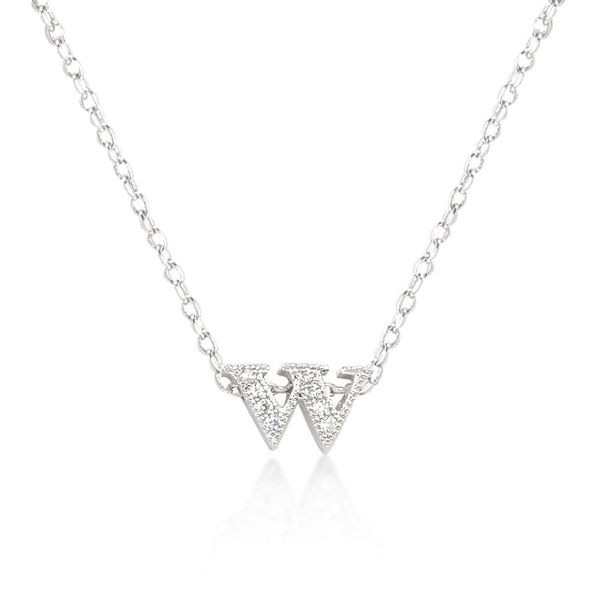 Cheeky Spark Heritage Line Micro-Pave Initial W Pendant - Friggin Jewelry Fashion