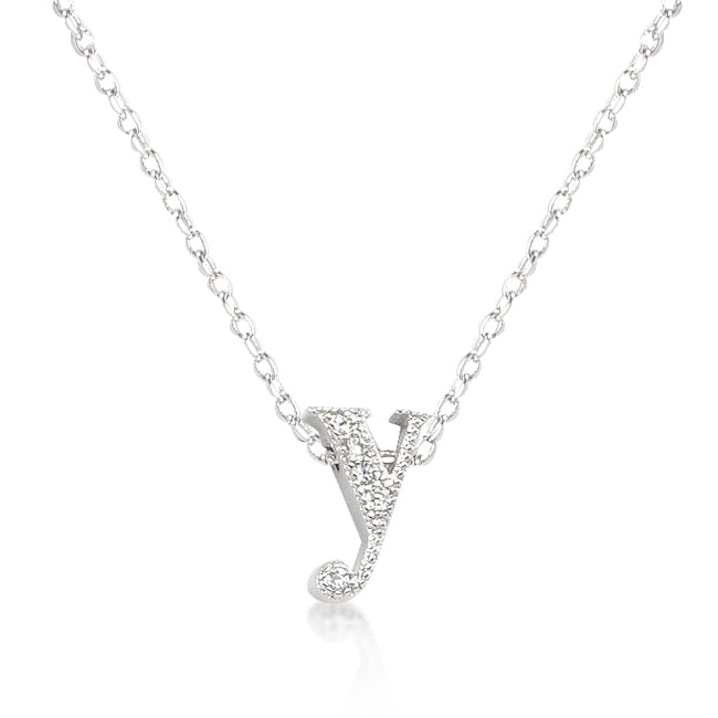 Fresh Spark Signature Icon Micro-Pave Initial Y Pendant - Friggin Jewelry Fashion