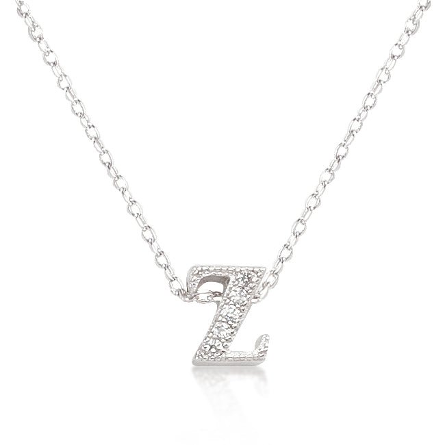 Everyday Bold Whisper Line Micro-Pave Initial Z Pendant - Friggin Jewelry Fashion
