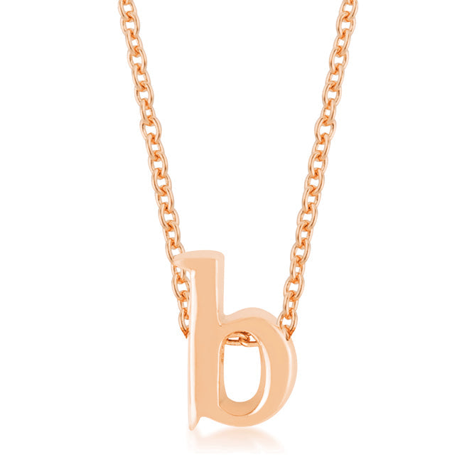 Effortless Charm Daily Icon Rose Gold Finish Initial B Pendant - Friggin Jewelry Fashion