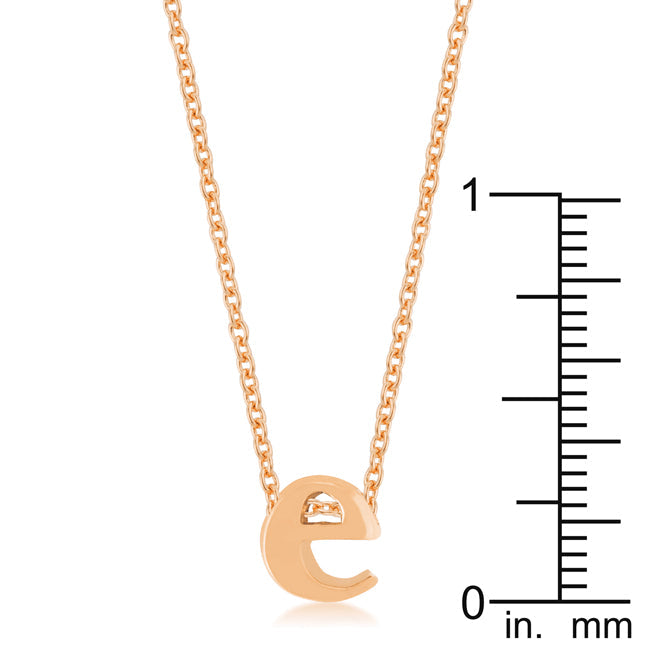 Everyday Edge Bold Icon Rose Gold Finish Initial E Pendant - Friggin Jewelry Fashion