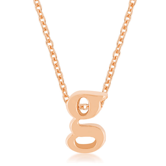 Proper Spark Everyday Icon Rose Gold Finish Initial G Pendant - Friggin Jewelry Fashion
