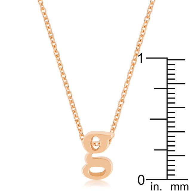 Proper Spark Everyday Icon Rose Gold Finish Initial G Pendant - Friggin Jewelry Fashion