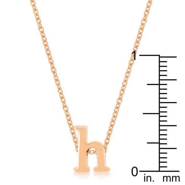 Sleek Heritage Signature Line Rose Gold Finish Initial H Pendant - Friggin Jewelry Fashion