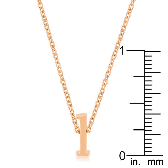 Signature Whisper Sleek Line Rose Gold Finish Initial L Pendant - Friggin Jewelry Fashion