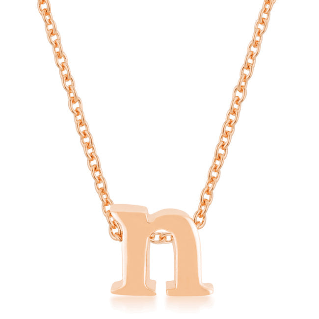 Gallery Form Modern Edit Rose Gold Finish Initial N Pendant - Friggin Jewelry Fashion