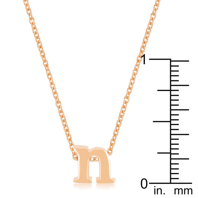 Gallery Form Modern Edit Rose Gold Finish Initial N Pendant - Friggin Jewelry Fashion