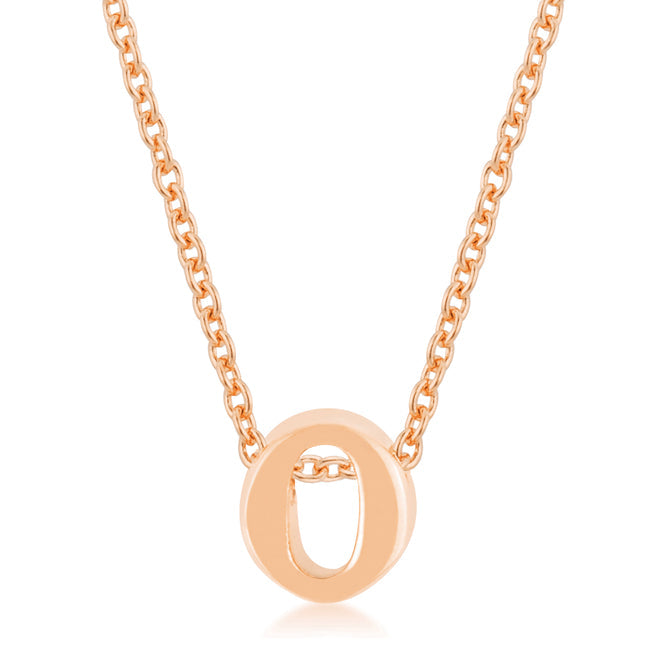 Heritage Form Modern Icon Rose Gold Finish Initial O Pendant - Friggin Jewelry Fashion
