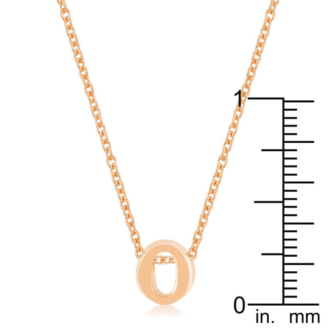 Heritage Form Modern Icon Rose Gold Finish Initial O Pendant - Friggin Jewelry Fashion