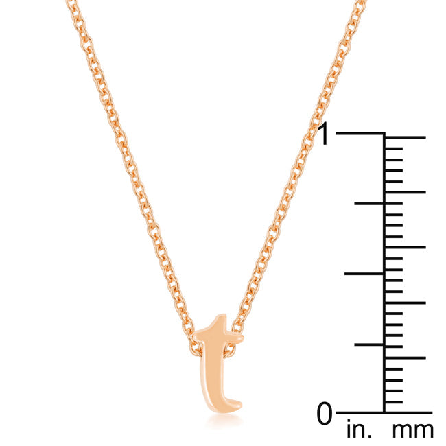 Alluring Whisper Heritage Edit Rose Gold Finish Initial T Pendant - Friggin Jewelry Fashion