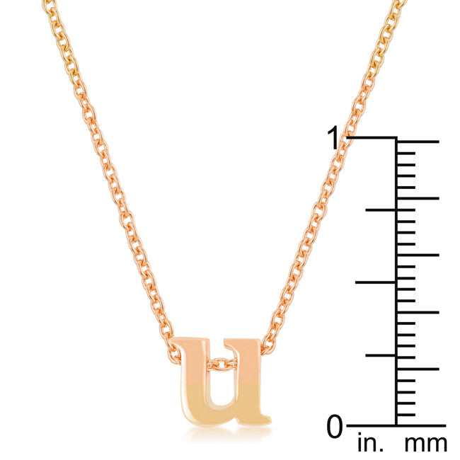 Magnetic Spark Modern Icon Rosegold Finish Initial U Pendant - Friggin Jewelry Fashion