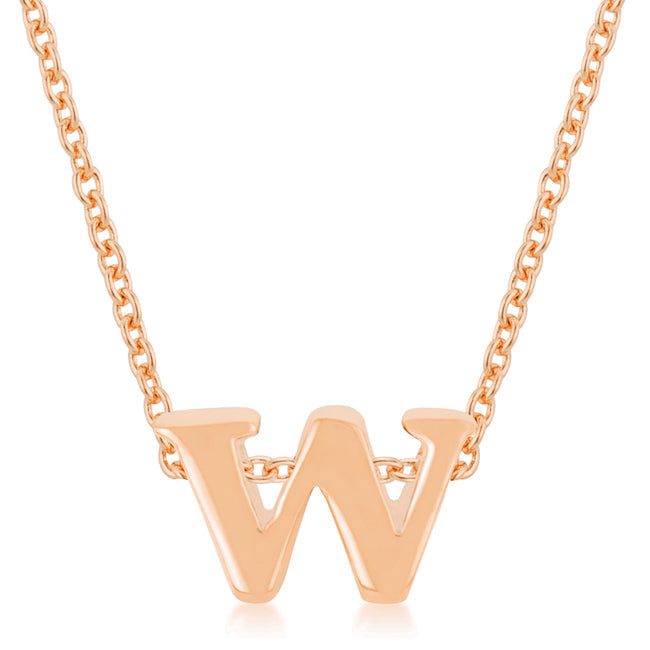 Envy Worthy Icon Heritage Line Rose Gold Finish Initial W Pendant - Friggin Jewelry Fashion