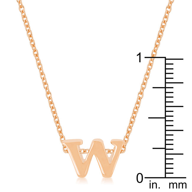 Envy Worthy Icon Heritage Line Rose Gold Finish Initial W Pendant - Friggin Jewelry Fashion