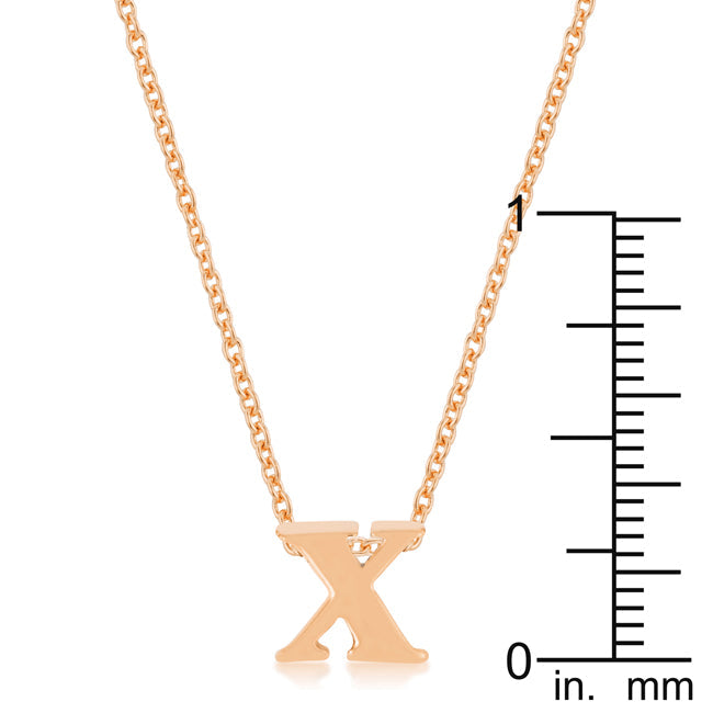 Coveted Spark Signature Edit Rose Gold Finish Initial X Pendant - Friggin Jewelry Fashion