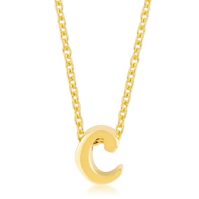 Essential Spark Refined Edit Golden Initial C Pendant - Friggin Jewelry Fashion