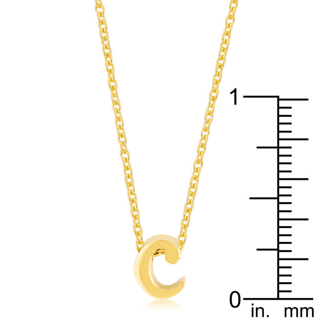 Essential Spark Refined Edit Golden Initial C Pendant - Friggin Jewelry Fashion
