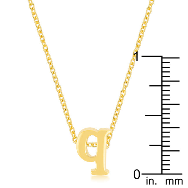 Proper Mischief Bold Line Golden Initial Q Pendant - Friggin Jewelry Fashion