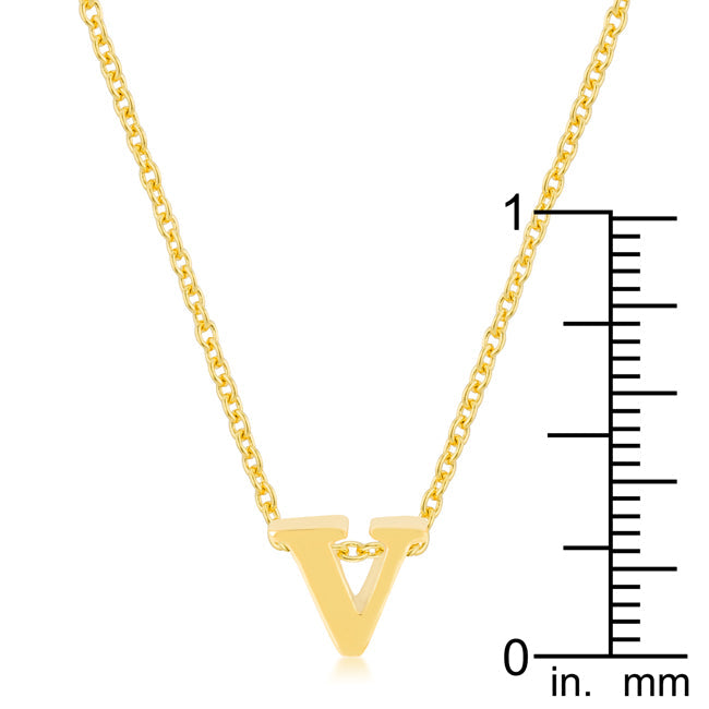 Proper Classic Everyday Edit Golden Initial V Pendant - Friggin Jewelry Fashion