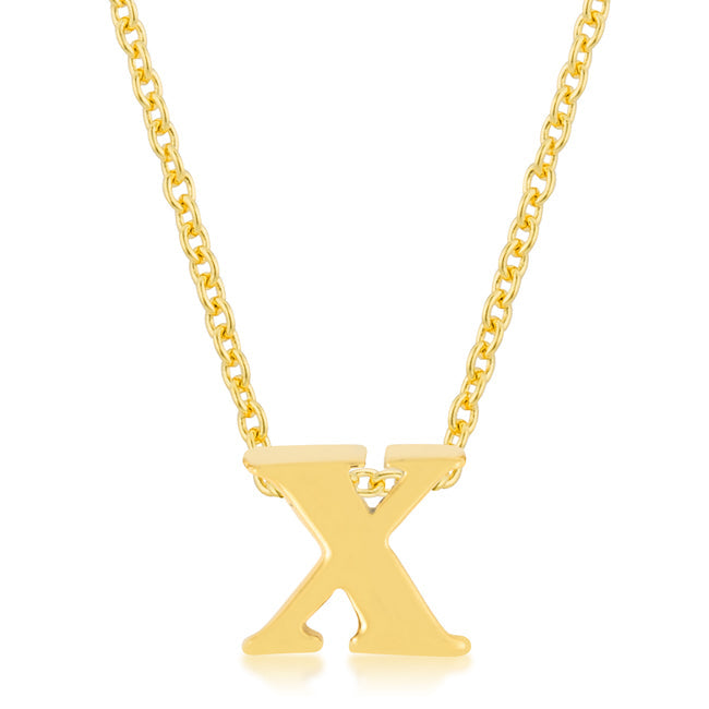 Clever Spark Modern Line Golden Initial X Pendant - Friggin Jewelry Fashion