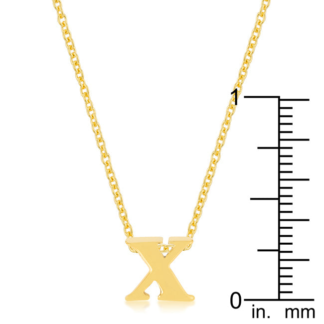 Clever Spark Modern Line Golden Initial X Pendant - Friggin Jewelry Fashion