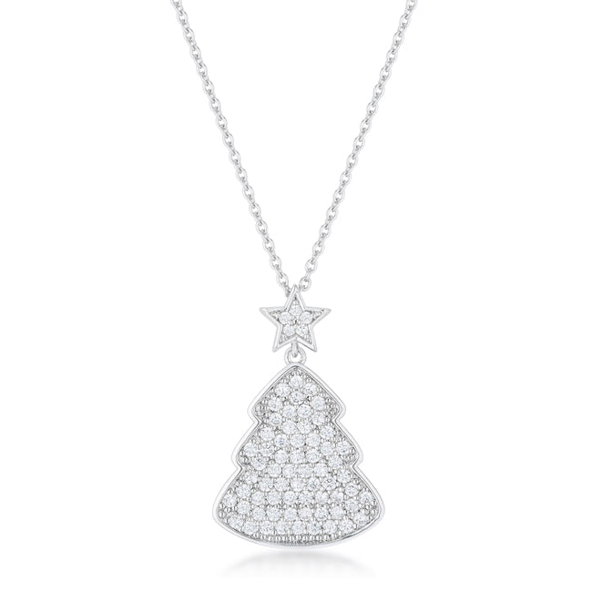 Polished Edge Timeless Edit Clear Christmas Tree Drop Necklace - Friggin Jewelry Fashion