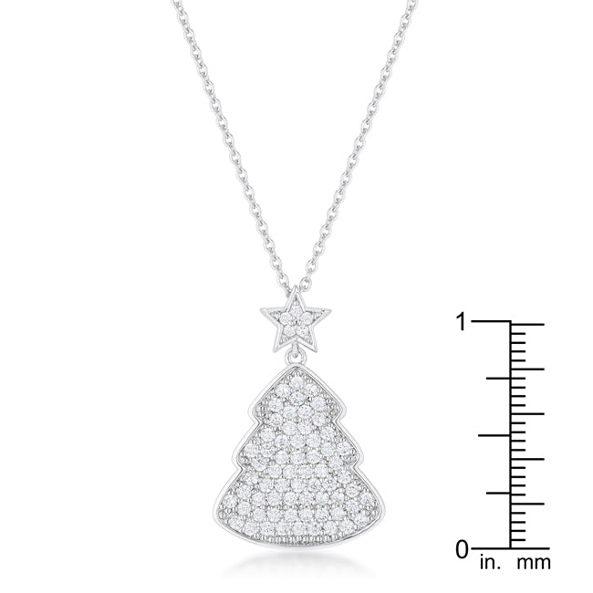 Polished Edge Timeless Edit Clear Christmas Tree Drop Necklace - Friggin Jewelry Fashion