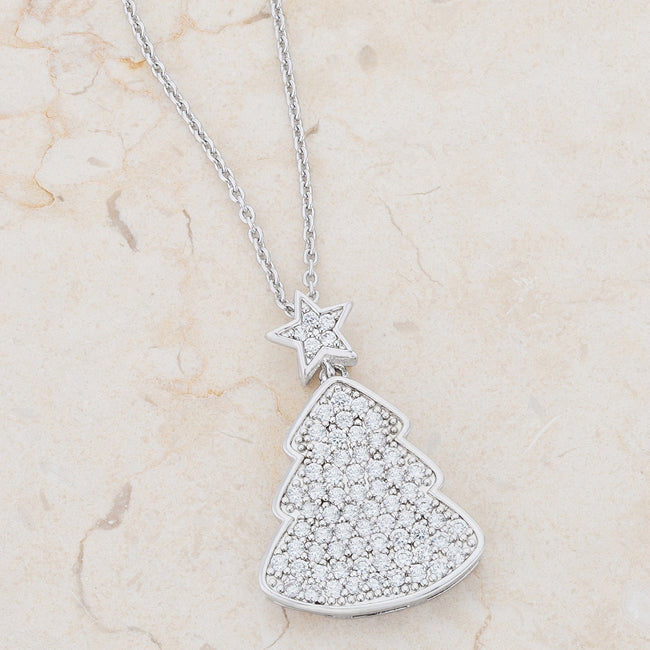 Polished Edge Timeless Edit Clear Christmas Tree Drop Necklace - Friggin Jewelry Fashion