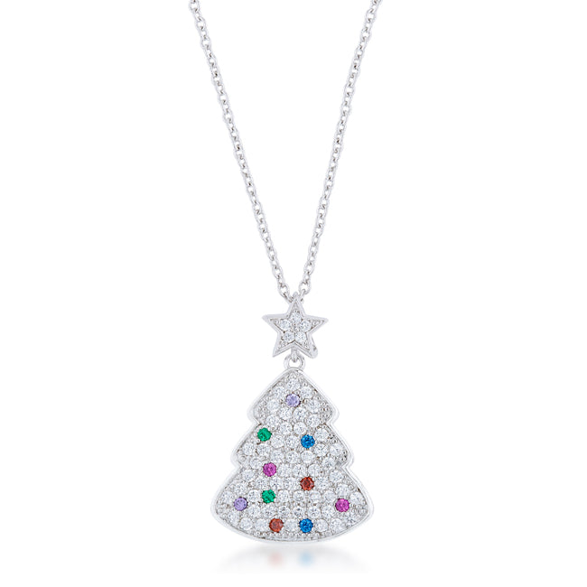 Gallery Form Modern Edit Multicolor Christmas Tree Drop Necklace - Friggin Jewelry Fashion Winter