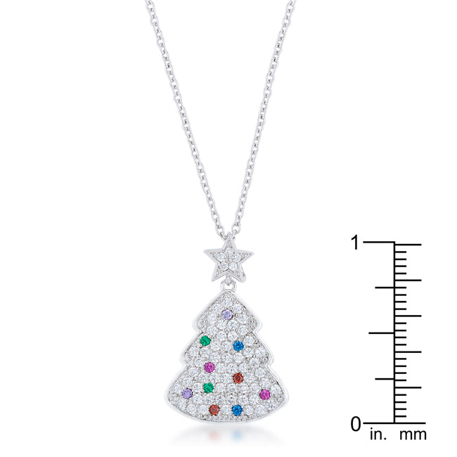Gallery Form Modern Edit Multicolor Christmas Tree Drop Necklace - Friggin Jewelry Fashion Winter