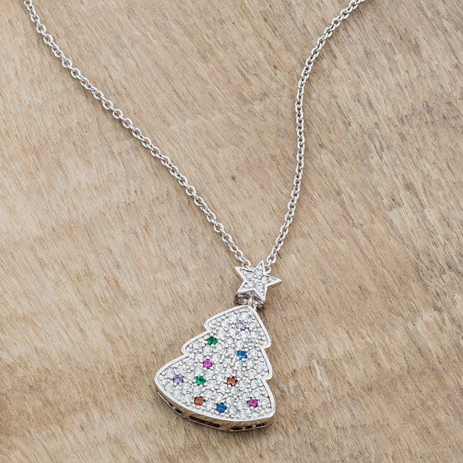 Gallery Form Modern Edit Multicolor Christmas Tree Drop Necklace - Friggin Jewelry Fashion Winter