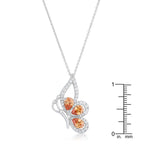 Whisper Detail Classic Edit Karen 2.8ct Champagne CZ Rhoidum Butterfly Drop Necklace - Friggin Jewelry Fashion