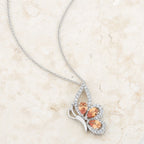 Whisper Detail Classic Edit Karen 2.8ct Champagne CZ Rhoidum Butterfly Drop Necklace - Friggin Jewelry Fashion