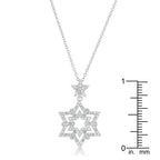 Classic Line Sculpted Edit Stella 0.3ct CZ Rhodium Star Drop Necklace - Friggin Jewelry Fashion