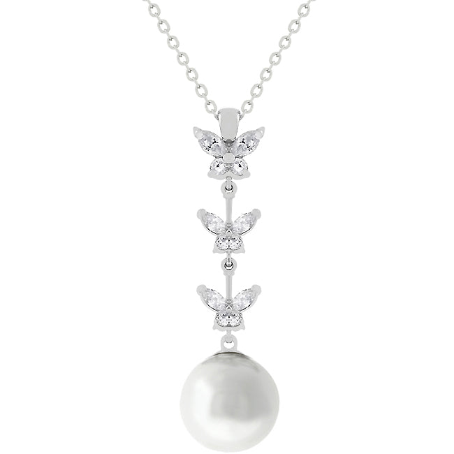 Sleek Form Signature Edit Butterfly Pearl Pendant - Friggin Jewelry Fashion