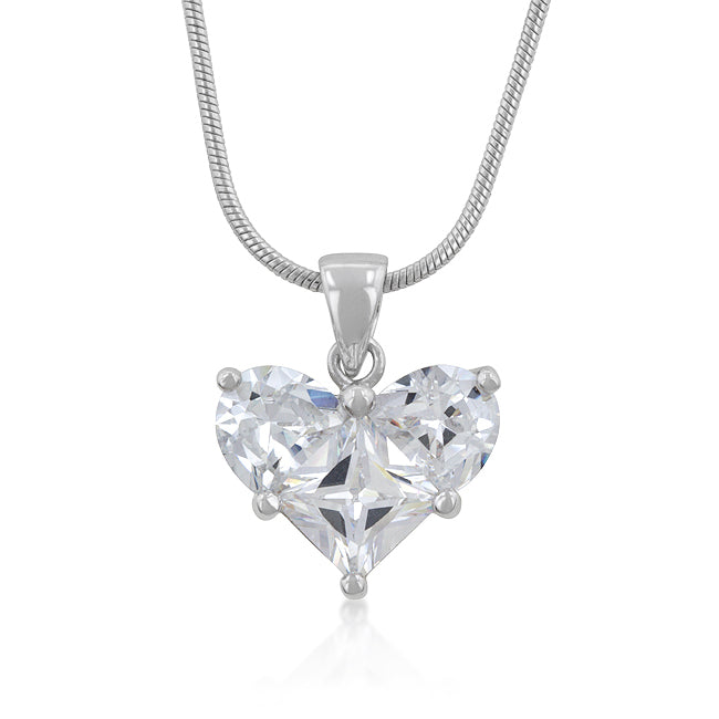 Radiant Edge Classic Series Classic Clear Heart Pendant - Friggin Jewelry Fashion
