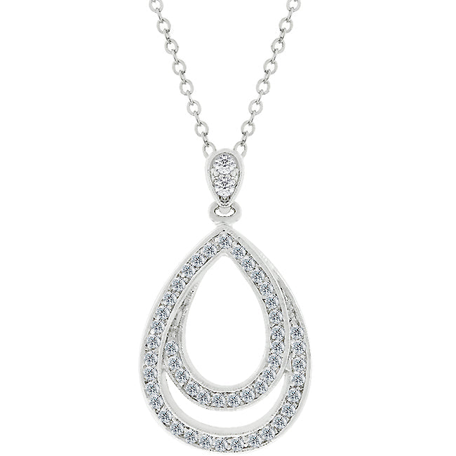 Faceted Whisper Couture Line Evening Teardrop Pendant - Friggin Jewelry Fashion