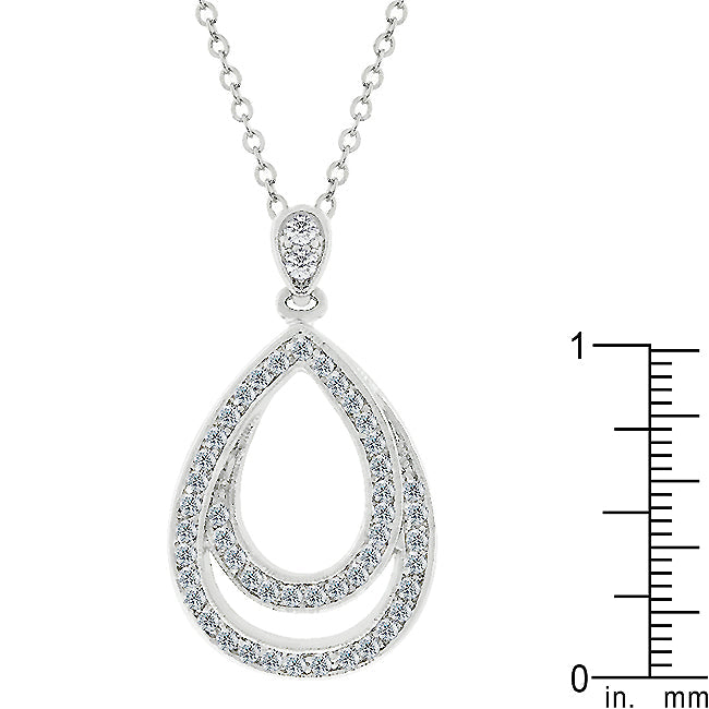 Faceted Whisper Couture Line Evening Teardrop Pendant - Friggin Jewelry Fashion